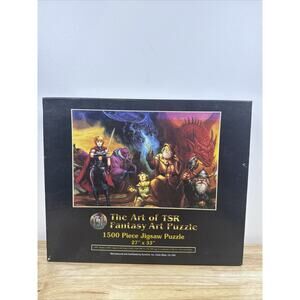 Vintage WORLDS OF TSR Dungeons & Dragons Fantasy Art Puzzle 1500 PIECES New